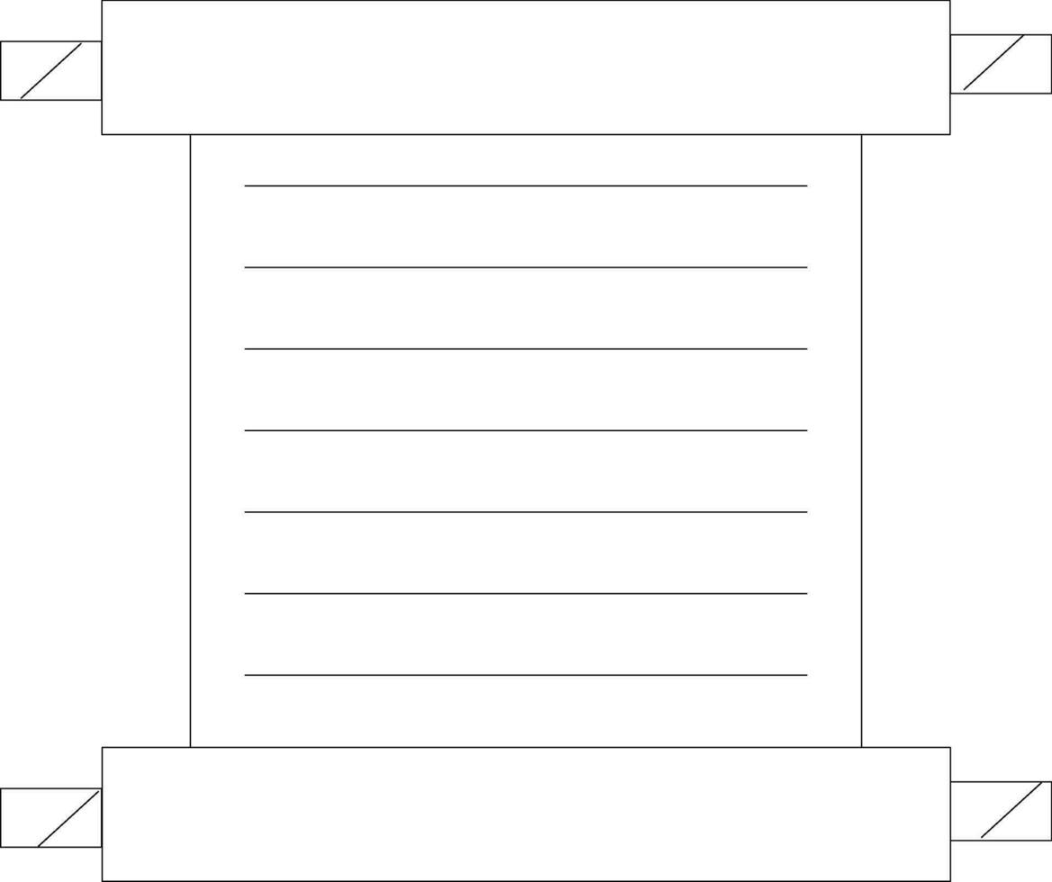 Flat style blank old rolled paper. vector