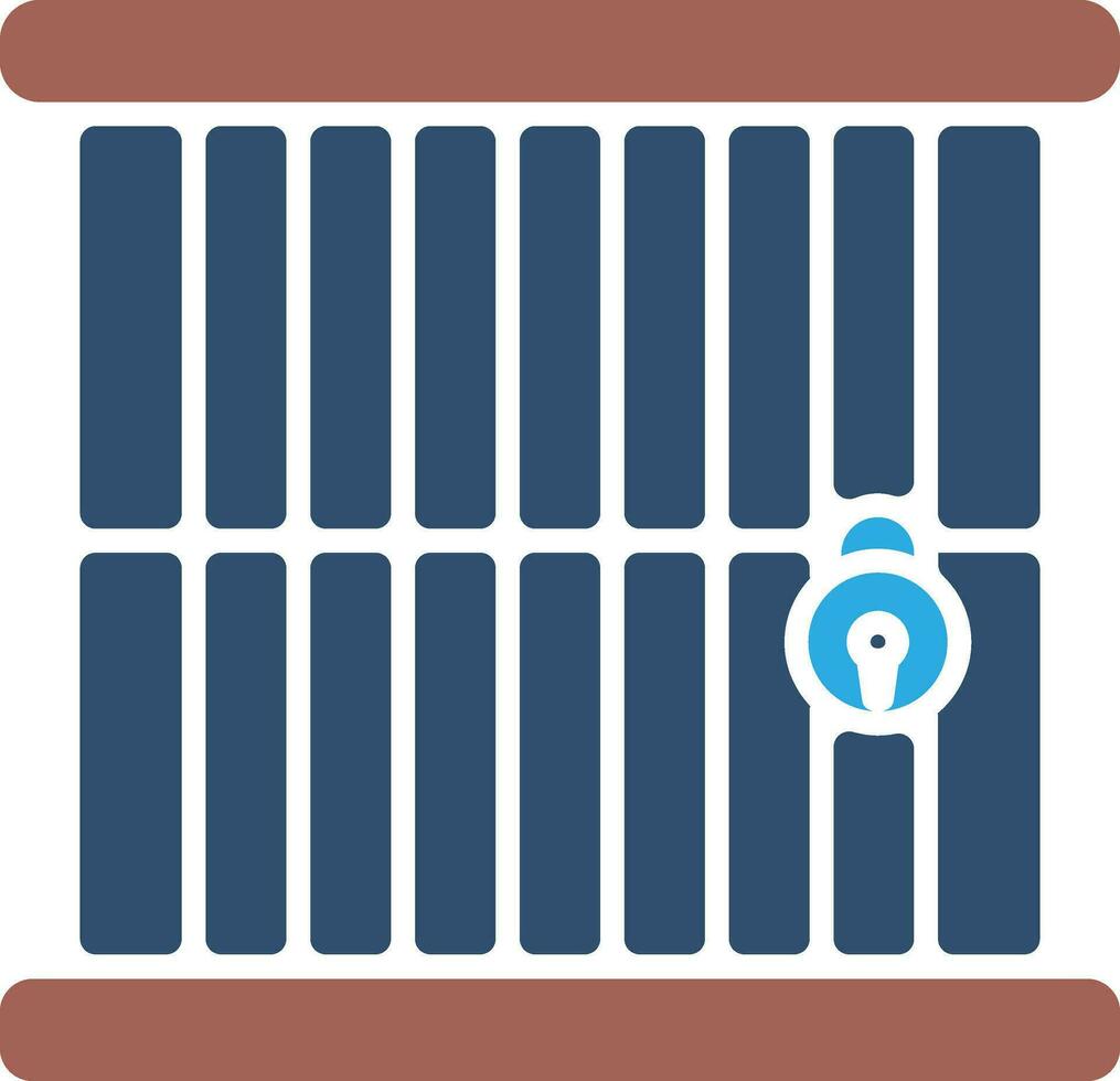 Prison in blue and brown color. vector