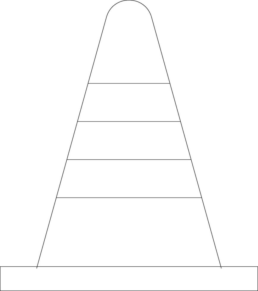 Isolated construction cone in flat style. vector