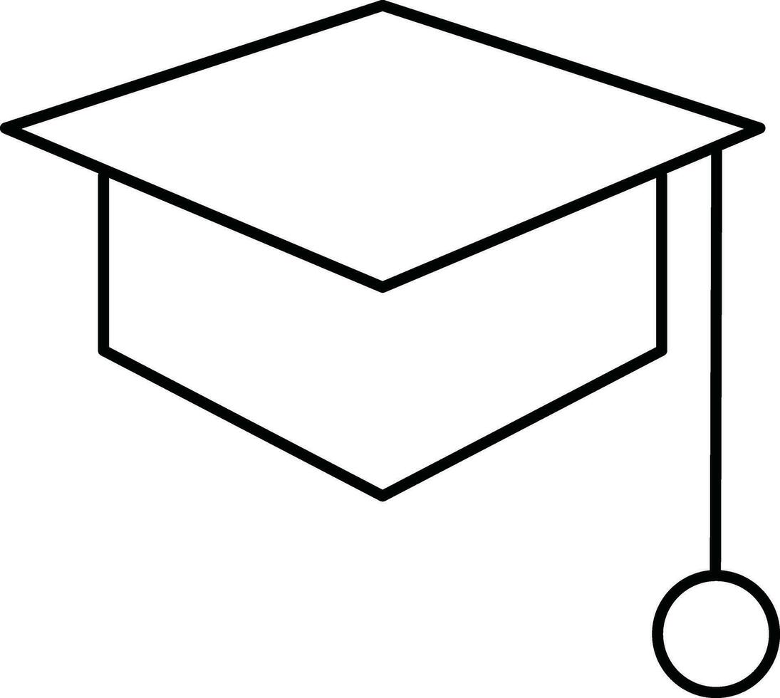 Flat style mortarboard hat. vector