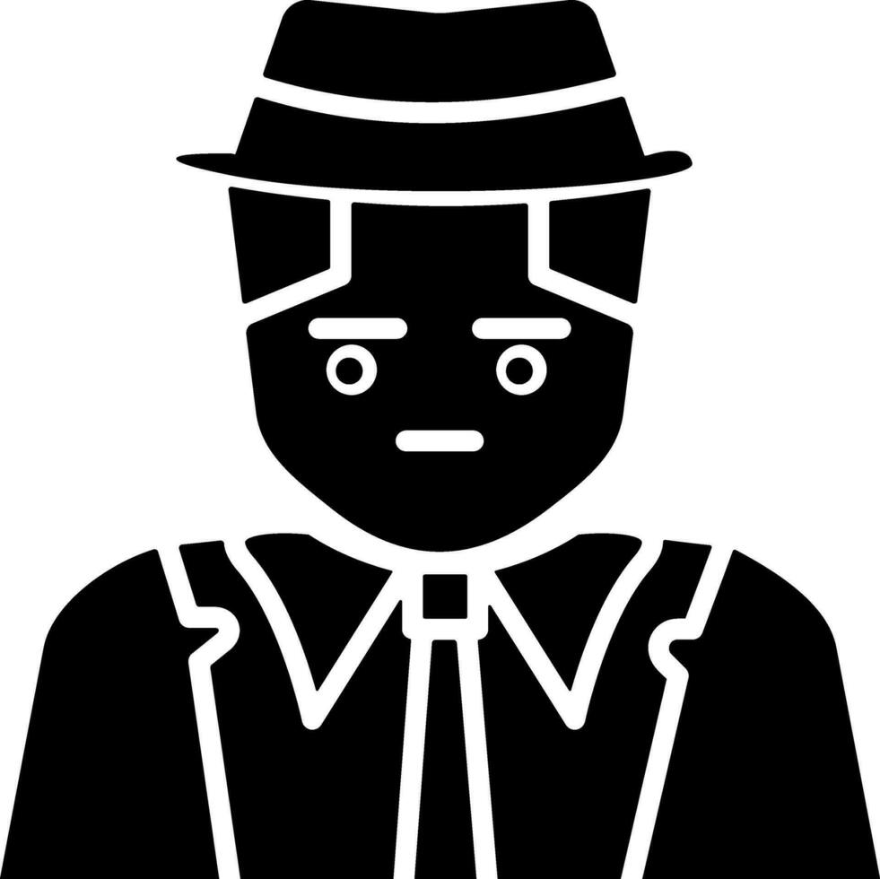 Character of a man wearing hat. vector