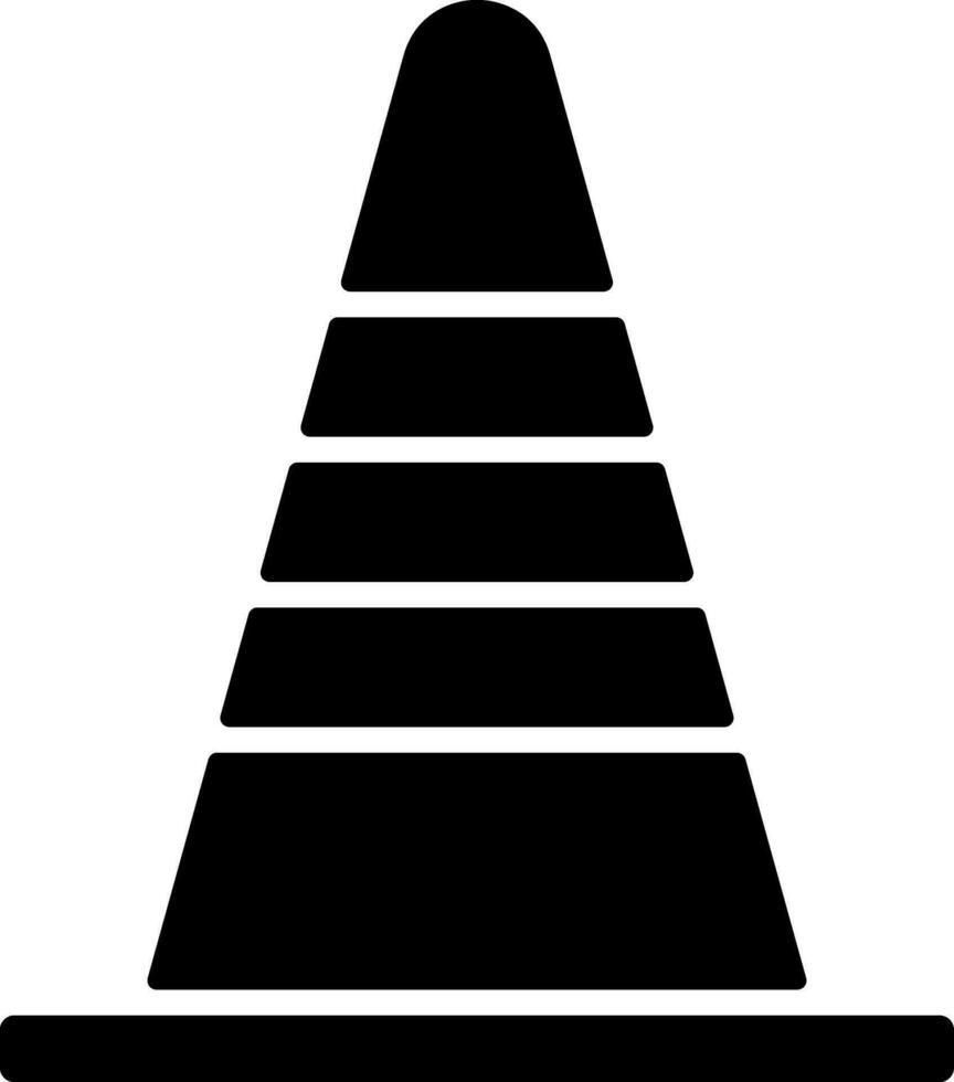 Isolated construction cone in flat style. vector