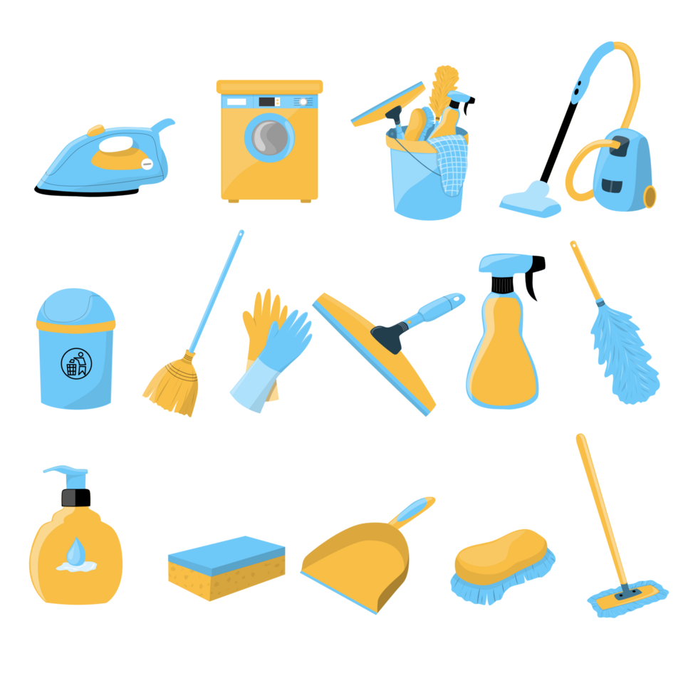 Set collection of Cleaning equipment png