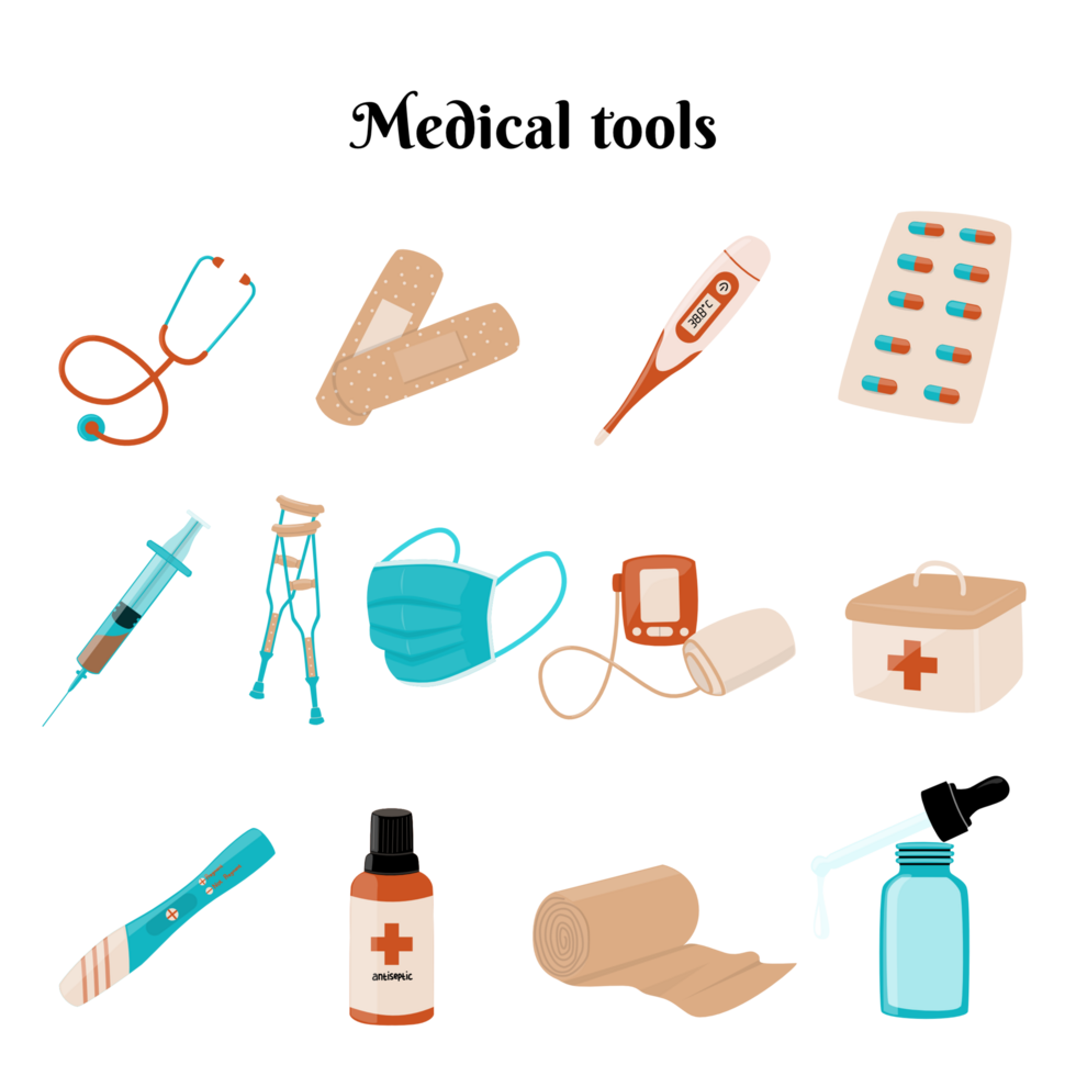 Set collection of Medical equipment png