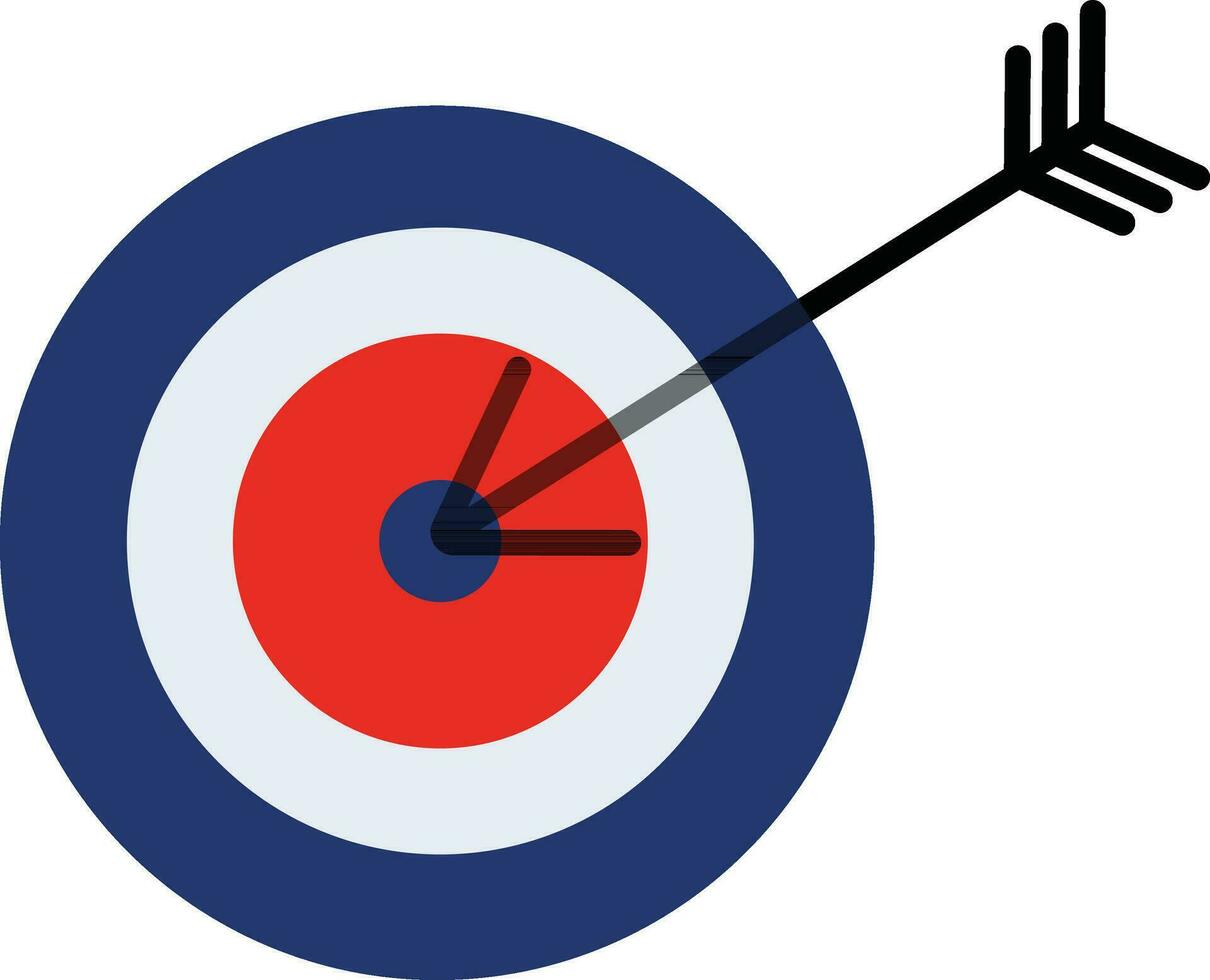 Blue and red target with arrow. vector