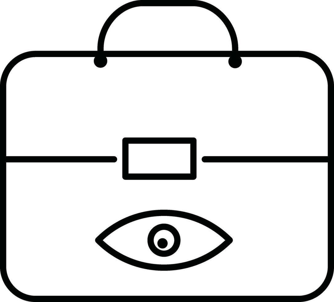 Briefcase with eye in flat style. vector