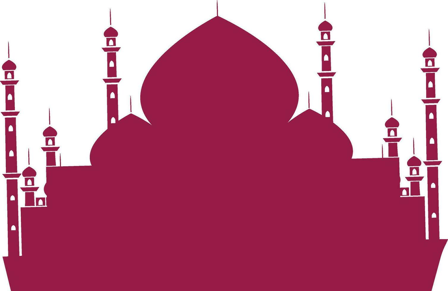 Flat style illustration of mosque with minaret. vector