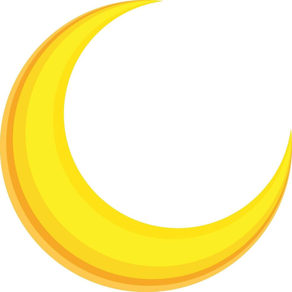 Shiny yellow moon on white background. vector