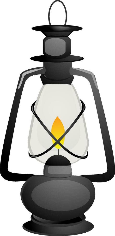 Retro lamp or lantern illustration in flat style. vector