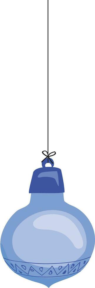 Abstract blue hanging lantern. vector