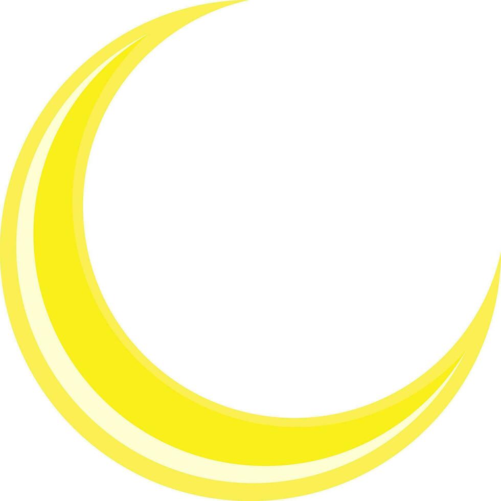 Shiny yellow moon on white background. vector