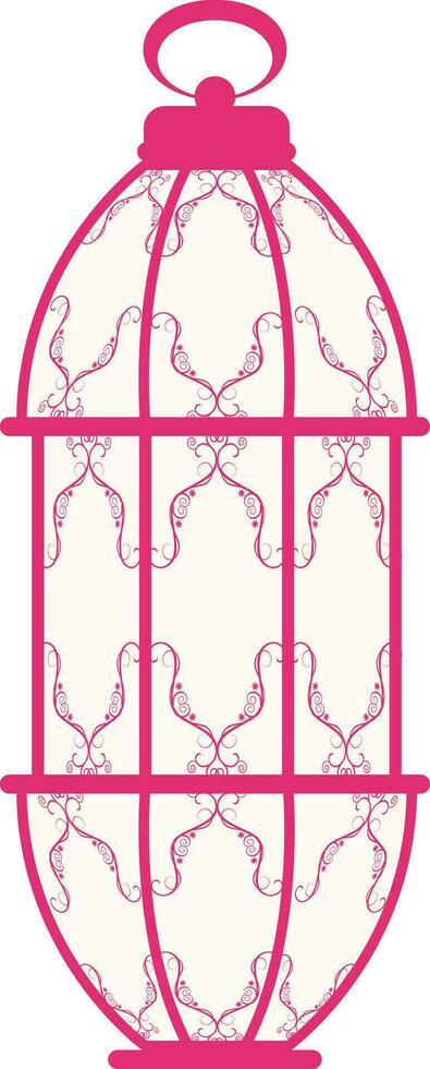 Abstract pink traditional lantern. vector