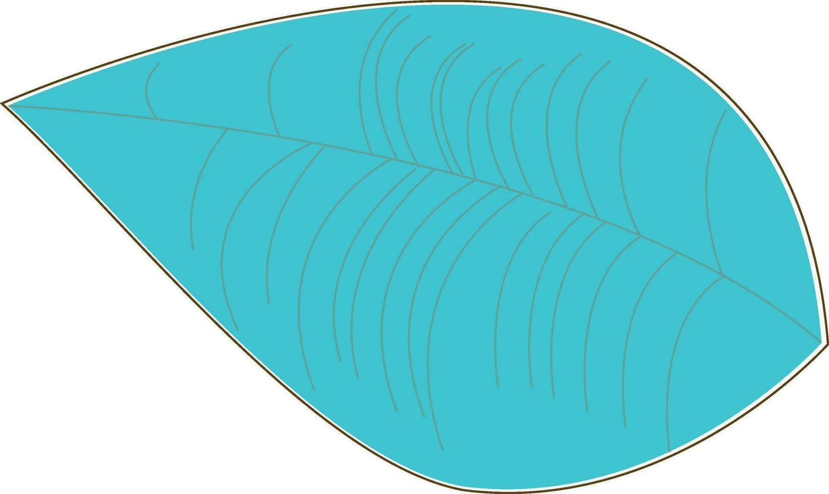 Blue leaf on white background. vector