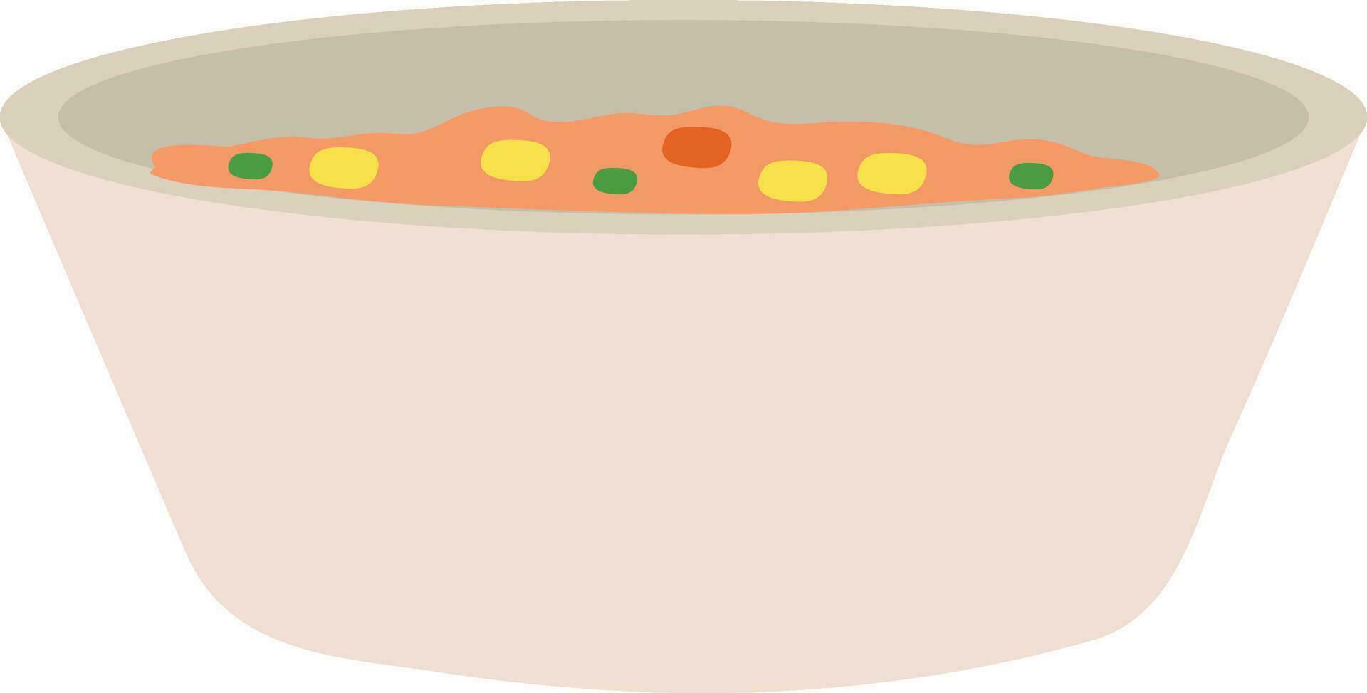 Delicious food in bowl. vector