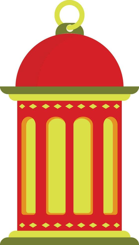 Glossy red and yellow hanging lantern. vector