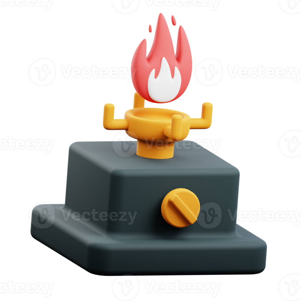 Fuel your outdoor adventures with this realistic 3D icon of a camping stove. png