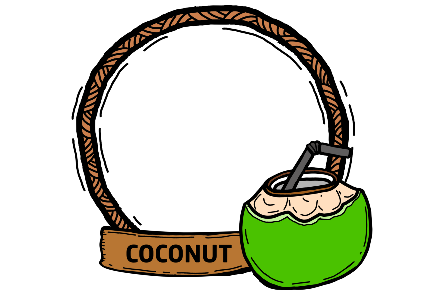Frame Design With Coconut Theme png