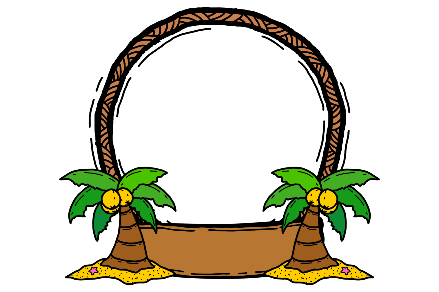 Frame Design With Coconut Tree Theme png