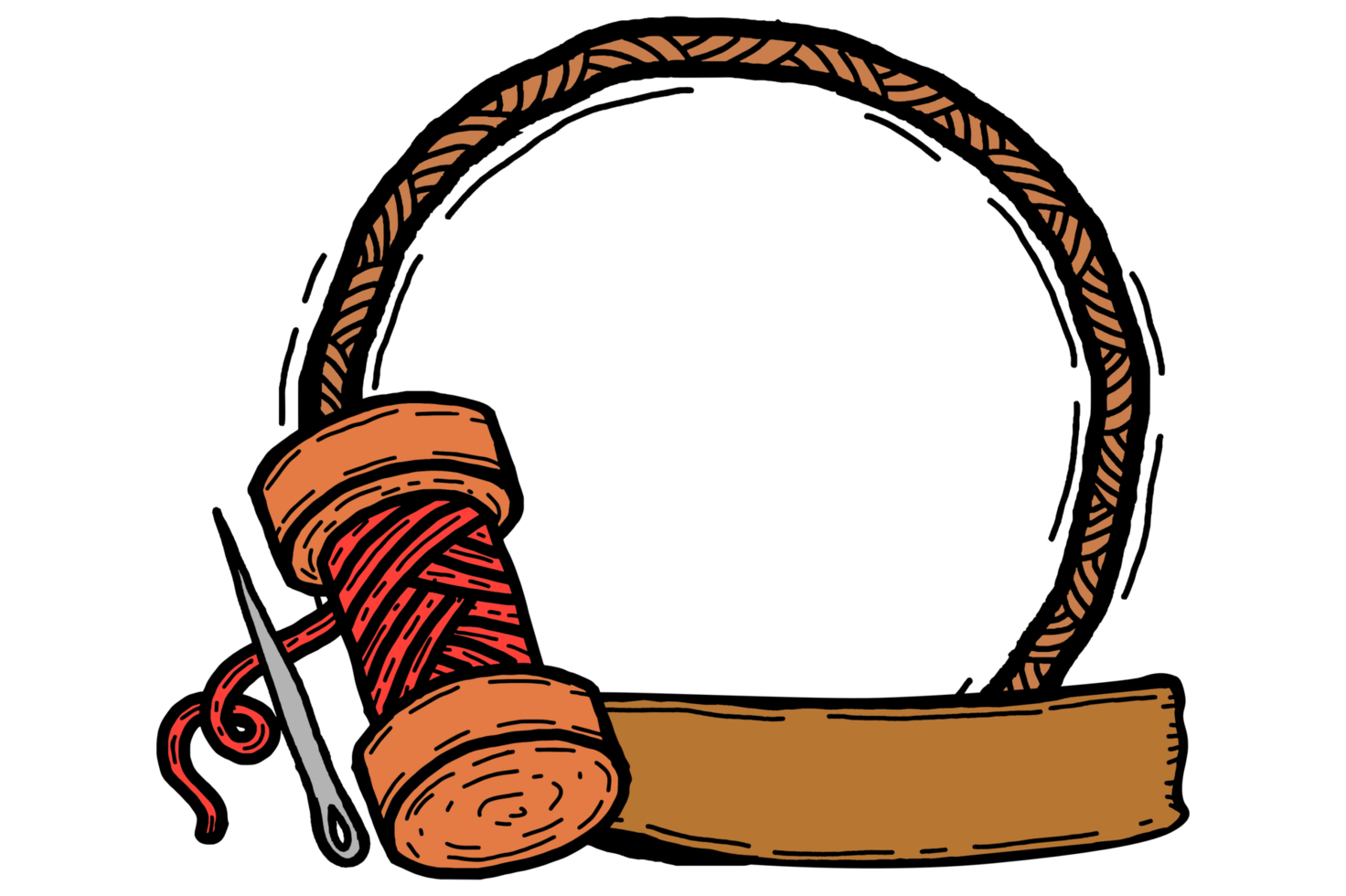 Frame Design With Knitting Needles And Yarn Theme png