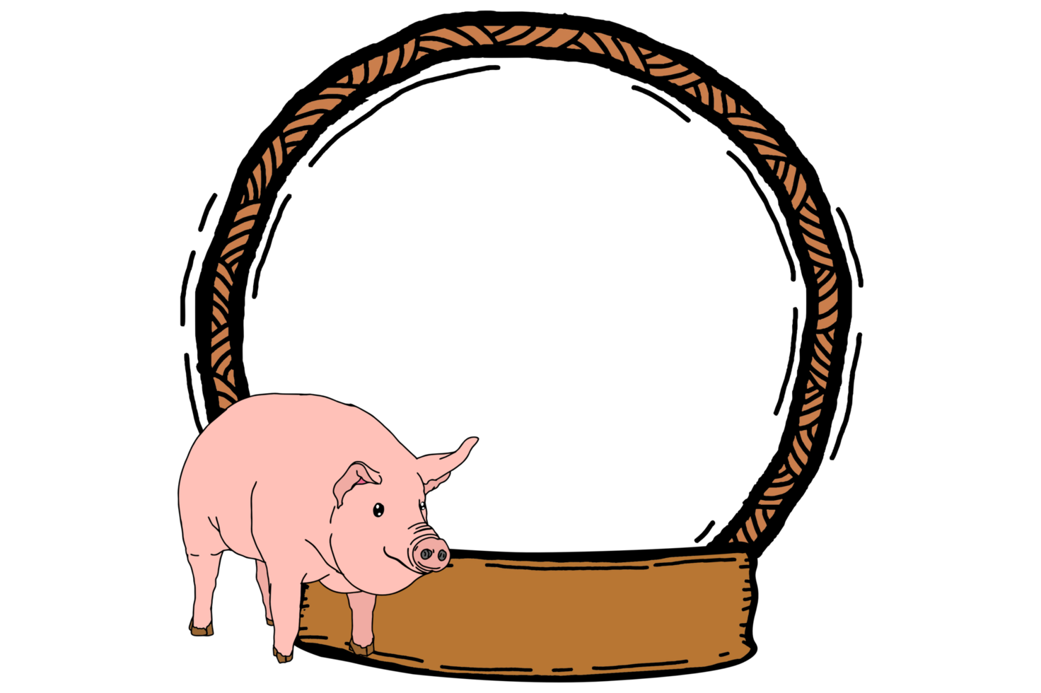 Frame With Pig Theme Design png