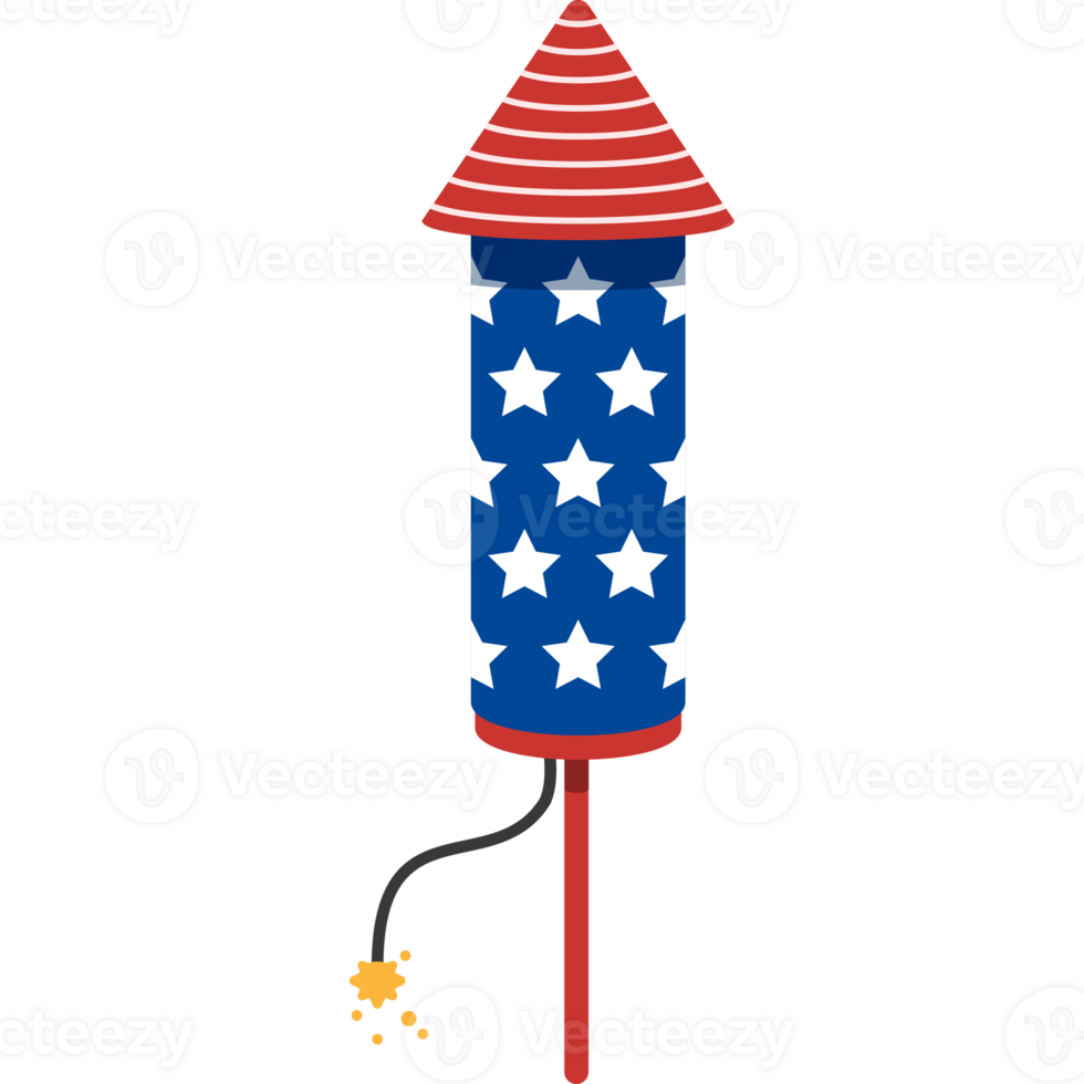 4th of July firework rocket flat. png