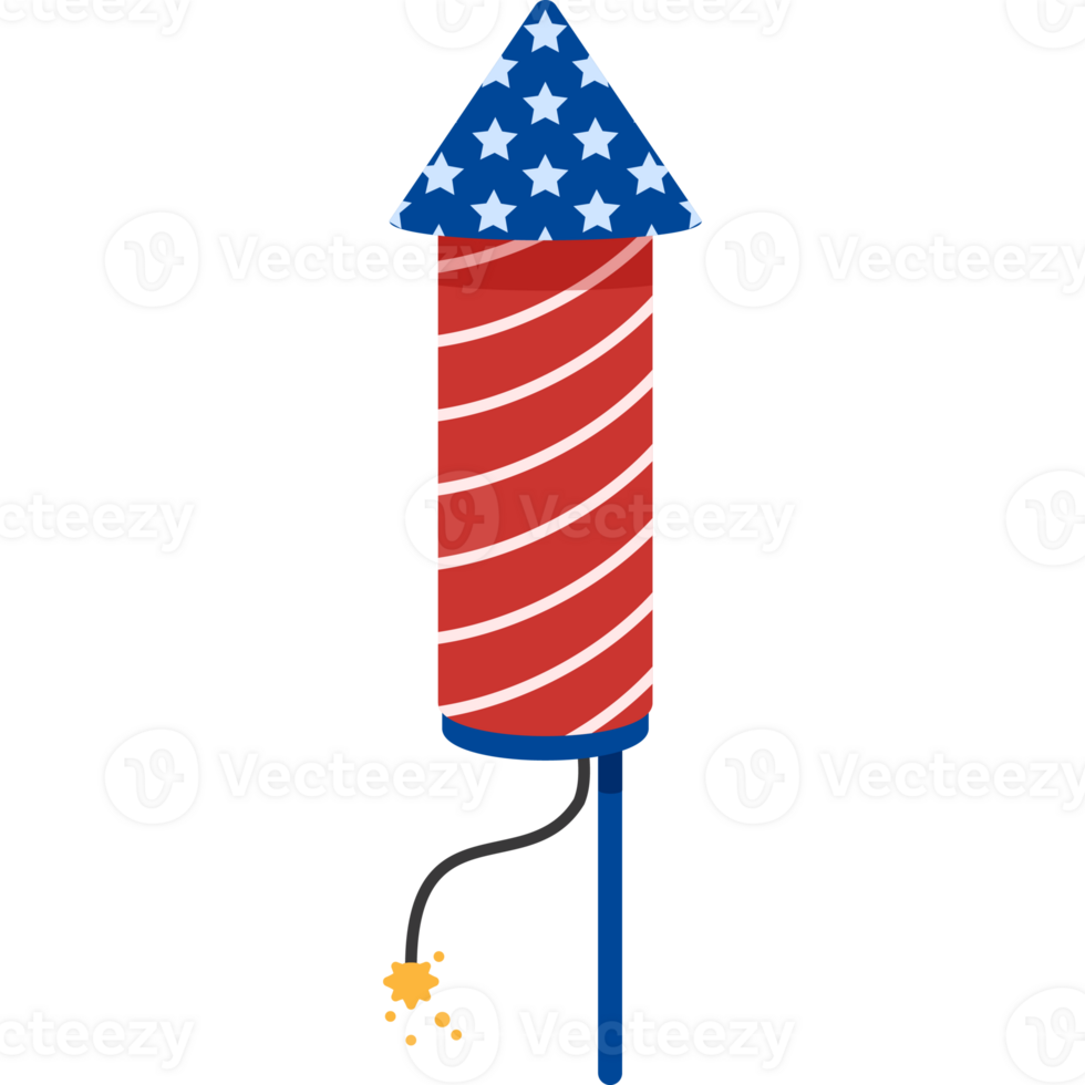 4th of July firework rocket flat. png