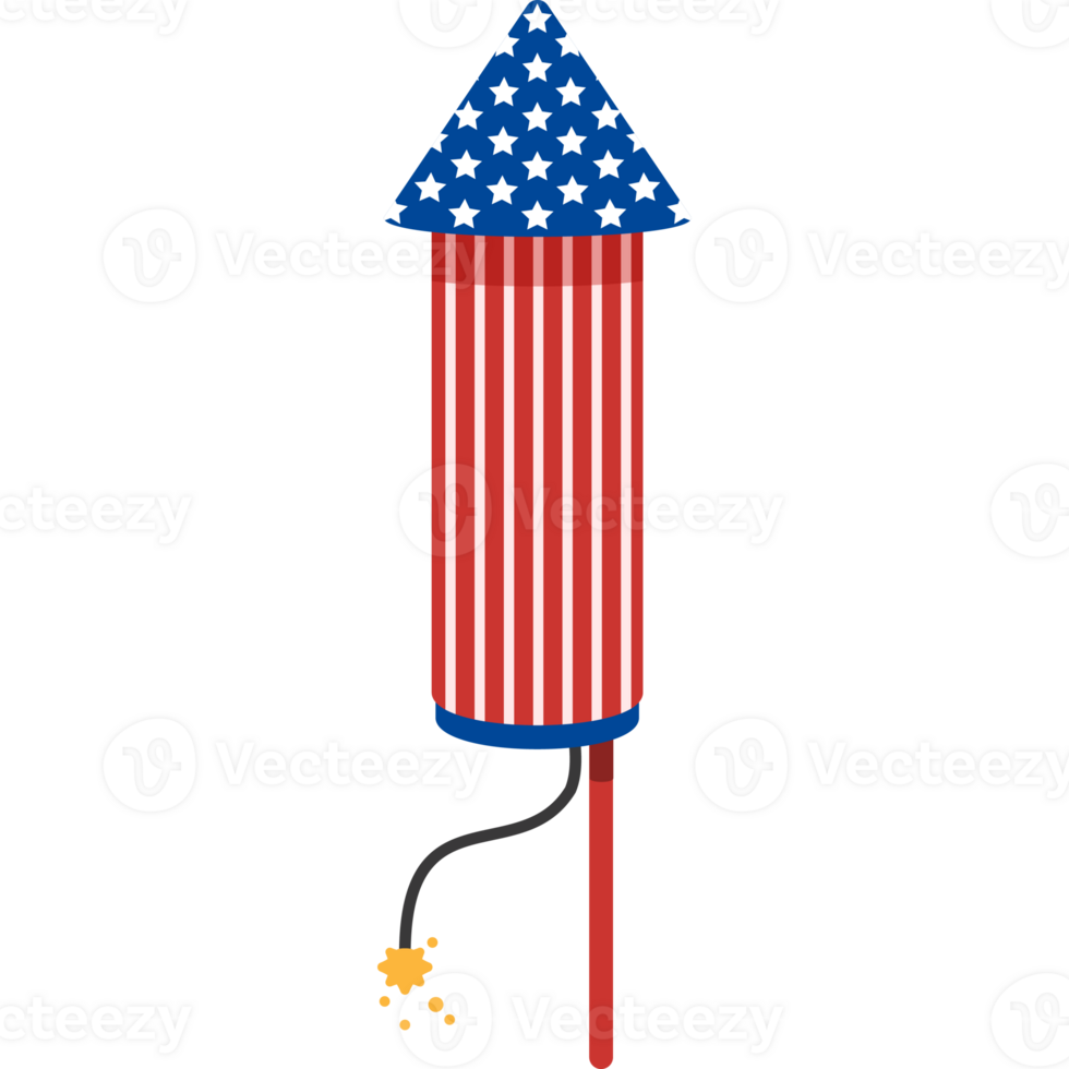 4th of July firework rocket flat. png