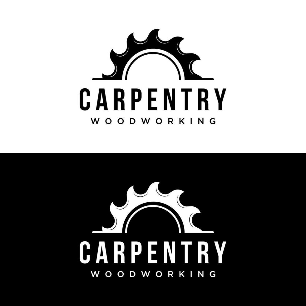 Wood saw premium logo template design with vintage carpentry tools.Logo for business, carpentry, lumberjack, label, badge. vector