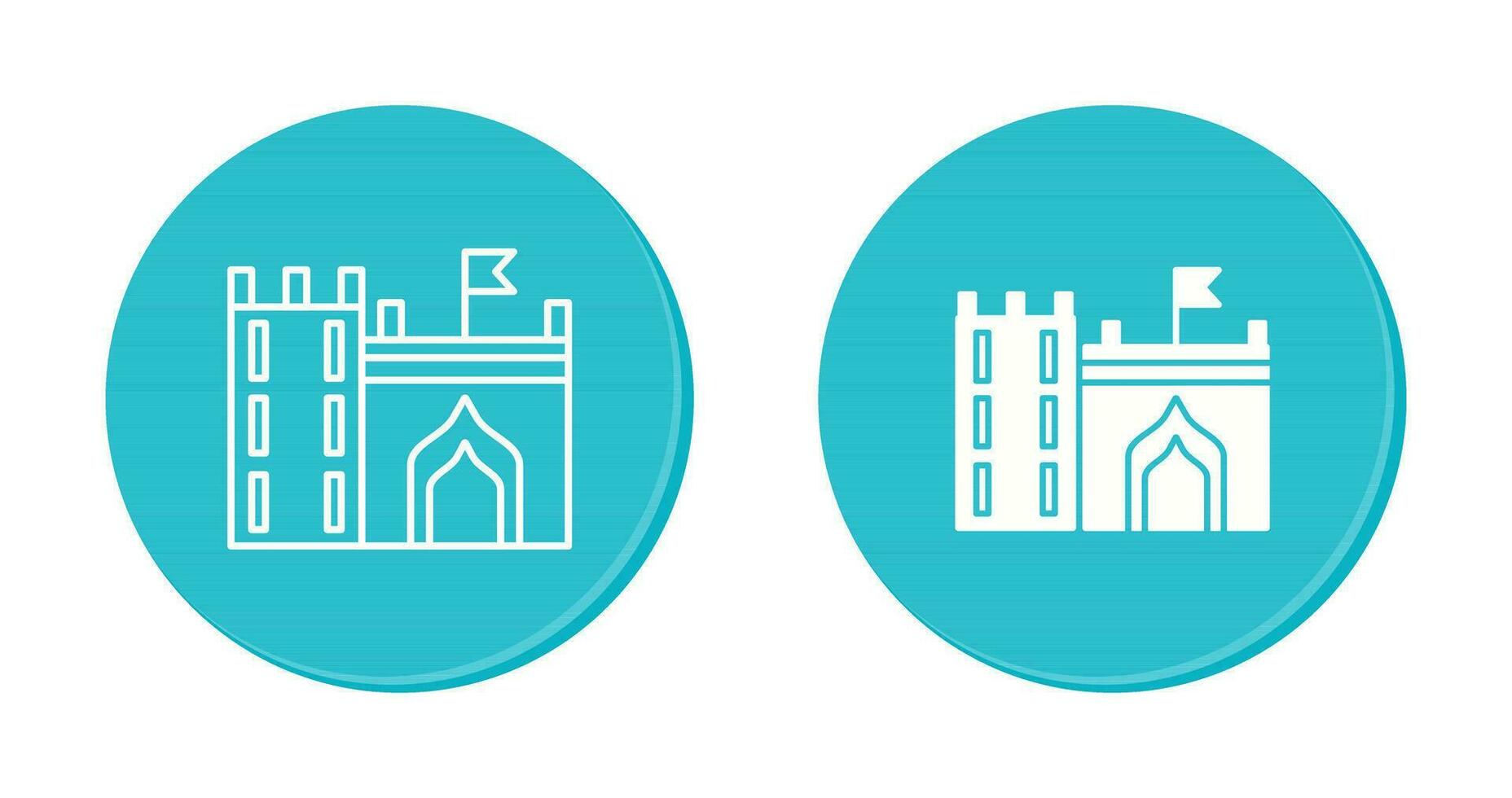 Castle with Flag Vector Icon