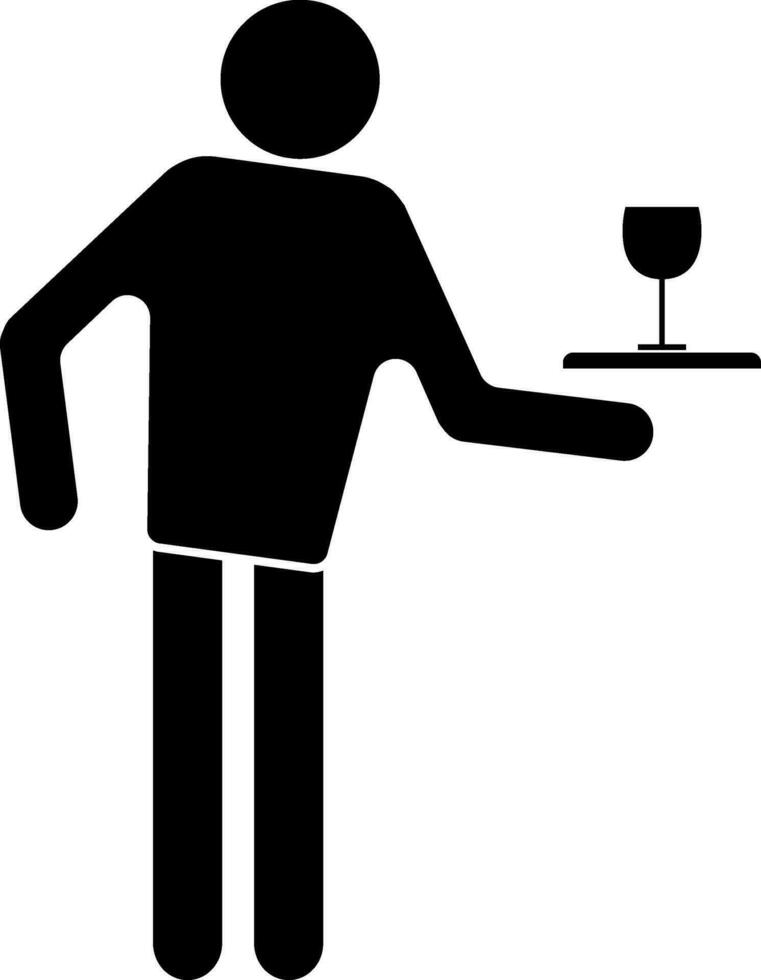 Faceless waiter serving drink on a tray. vector