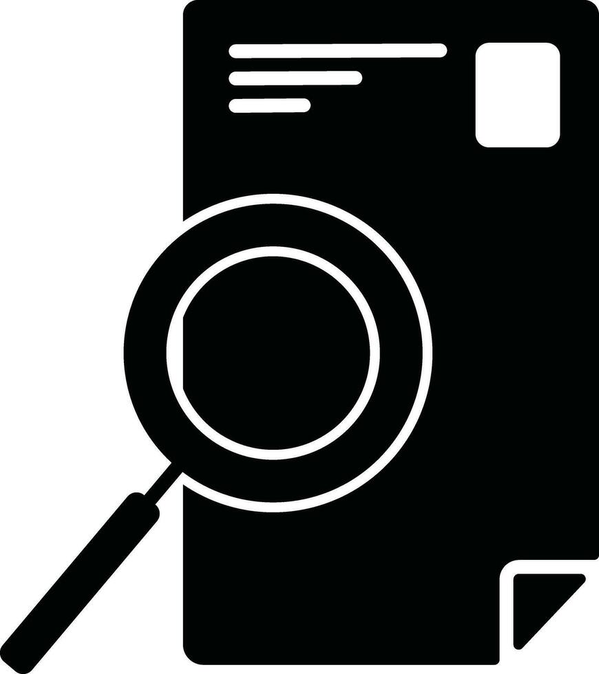 document with magnifying glass. vector