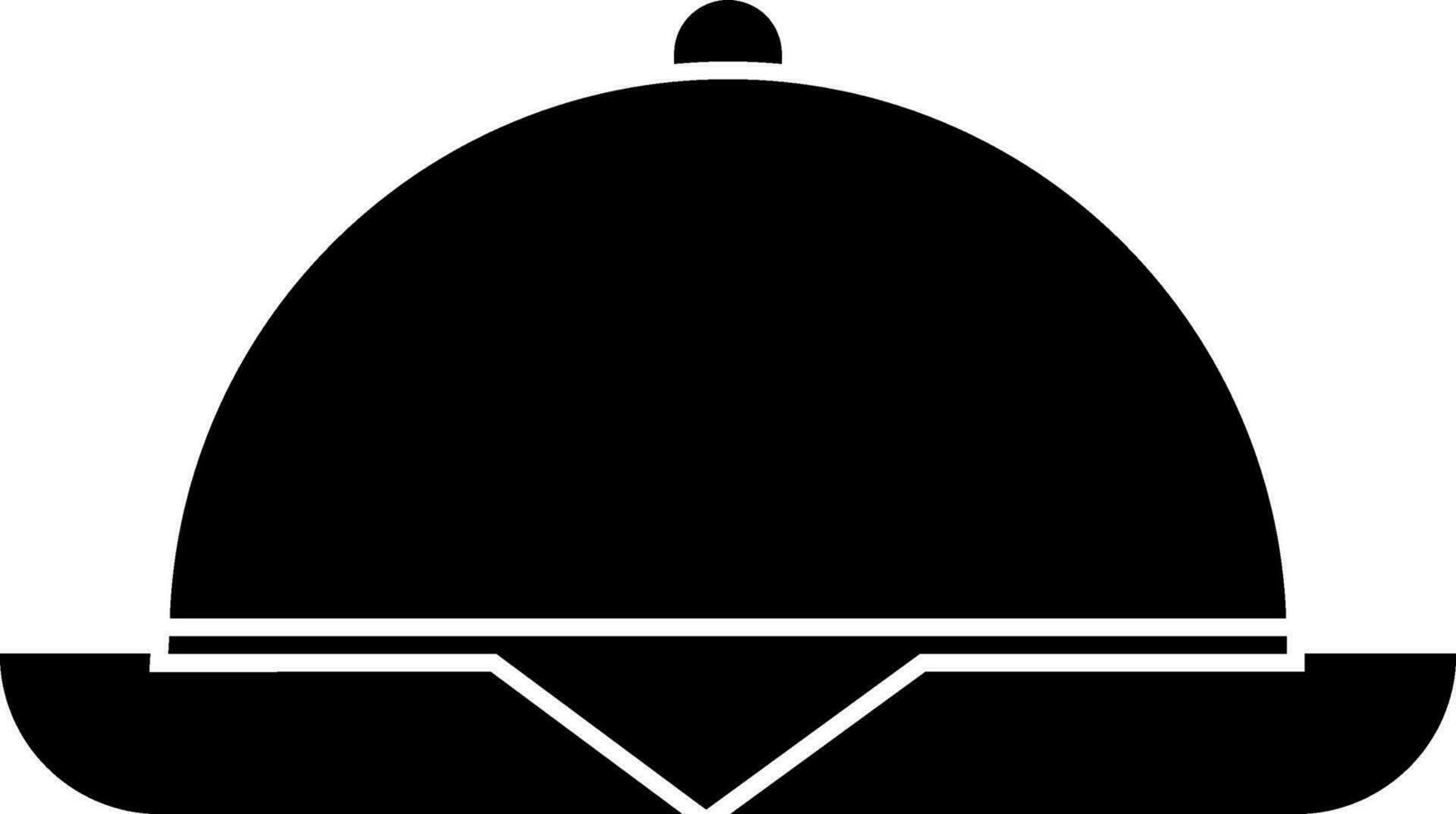 Black serving tray. Glyph icon or symbol. vector
