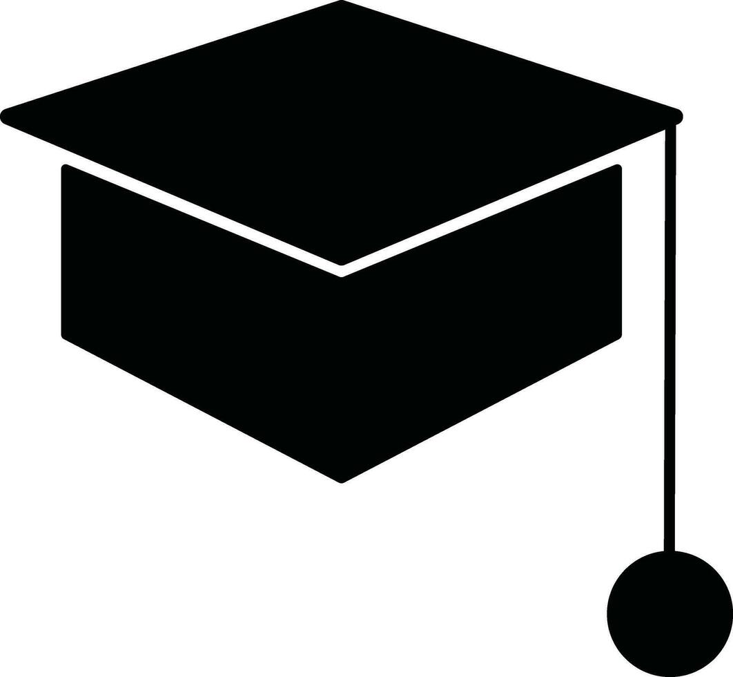 Flat style mortarboard hat. vector