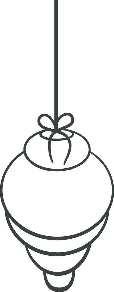 Hand drawn decorated hanging lantern. vector