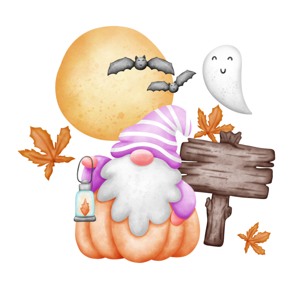 Halloween elements. watercolor illustration concept. png