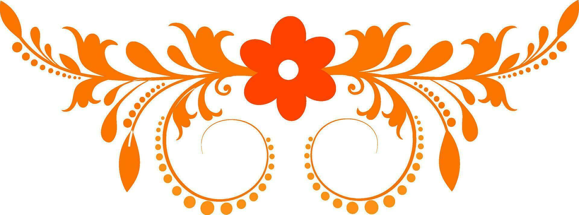 Elegant orange floral design. vector