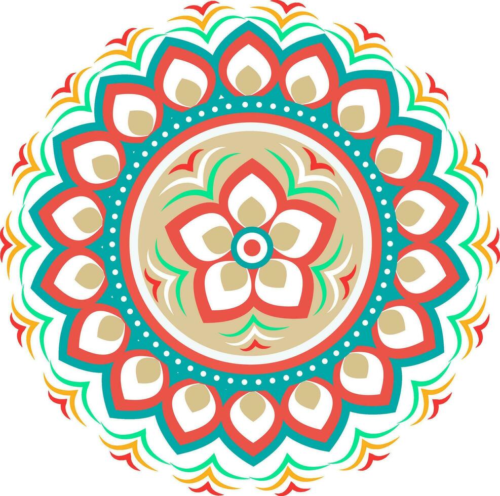 vistoso floral mandala diseño. vector