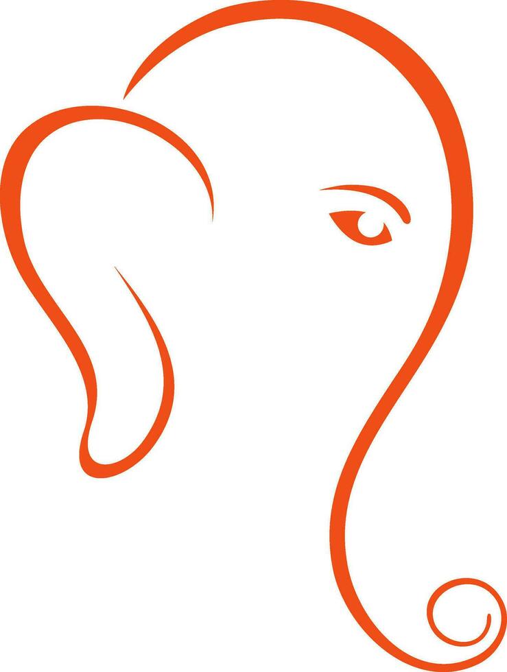 línea Arte ilustración de señor Ganesha. vector