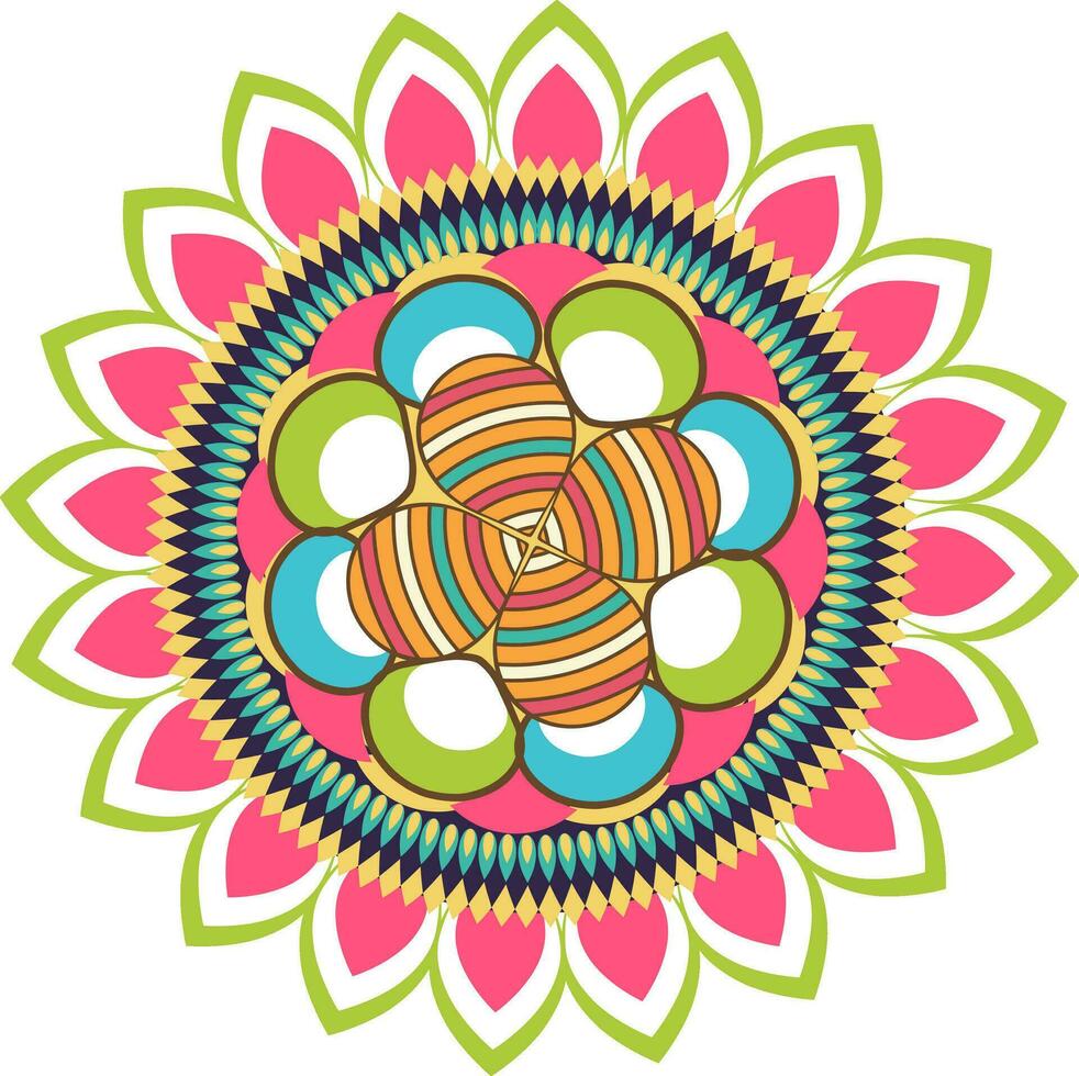 Colorful artistic floral design in circle shape. vector