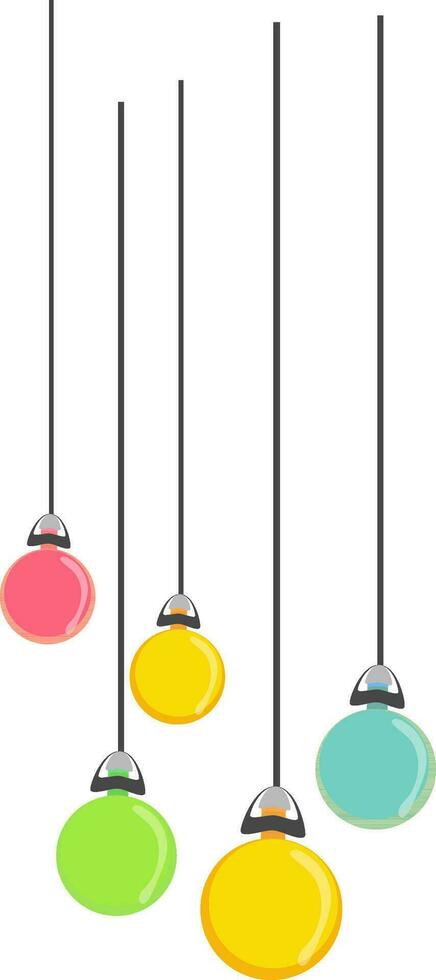 Flat illustration of hanging lamps or lanterns. vector