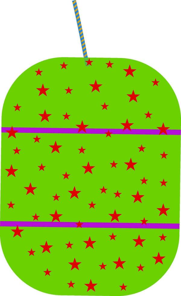 Flat illustration of green firecracker. vector