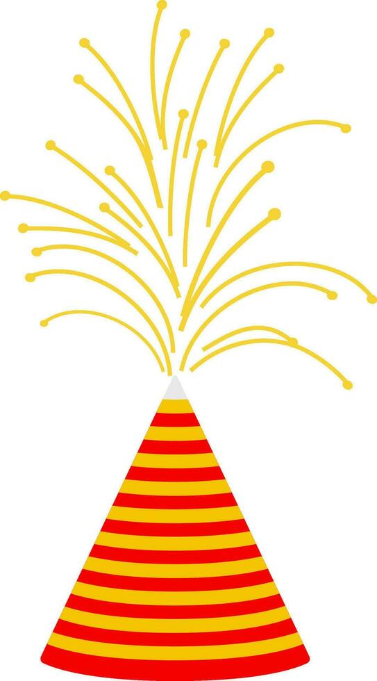 Flat illustration of exploded firecracker. vector