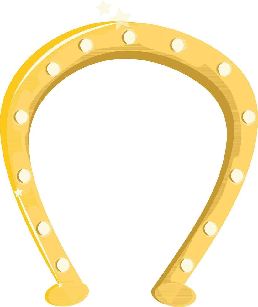 Illustration of golden horseshoe. vector