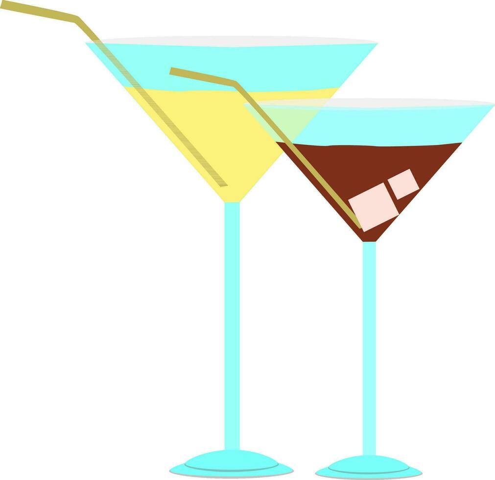 Flat illustration of cocktails. vector