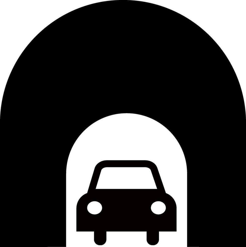 Underground tunnel icon with car. vector