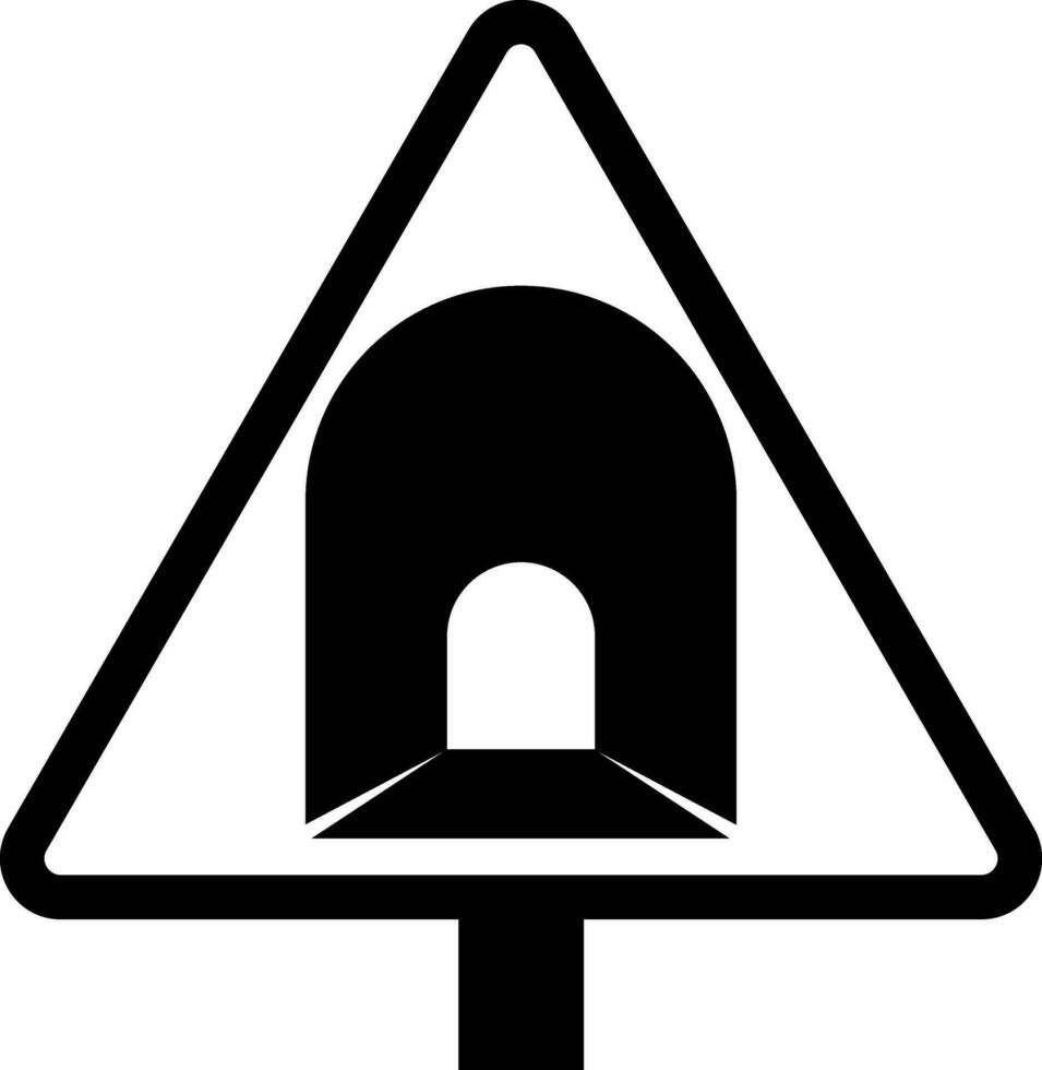 Tunnel icon on Traffic board. vector