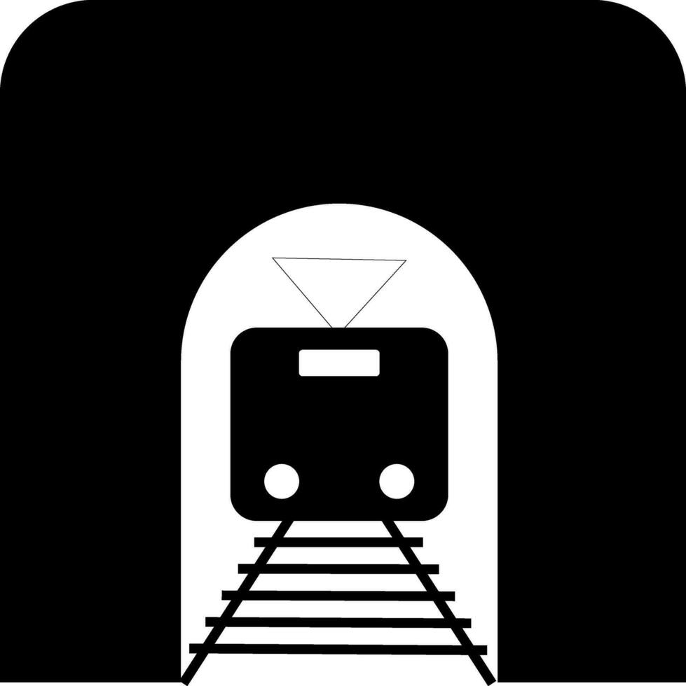 ferrocarril túnel icono con tren. vector