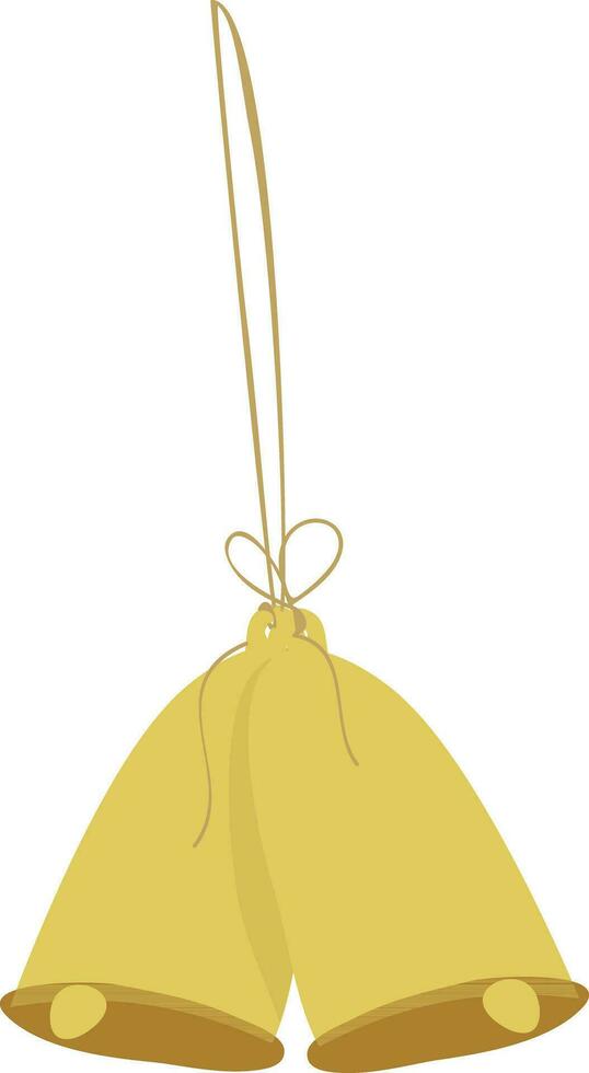 Illustration of hanging two bell on long rope. vector