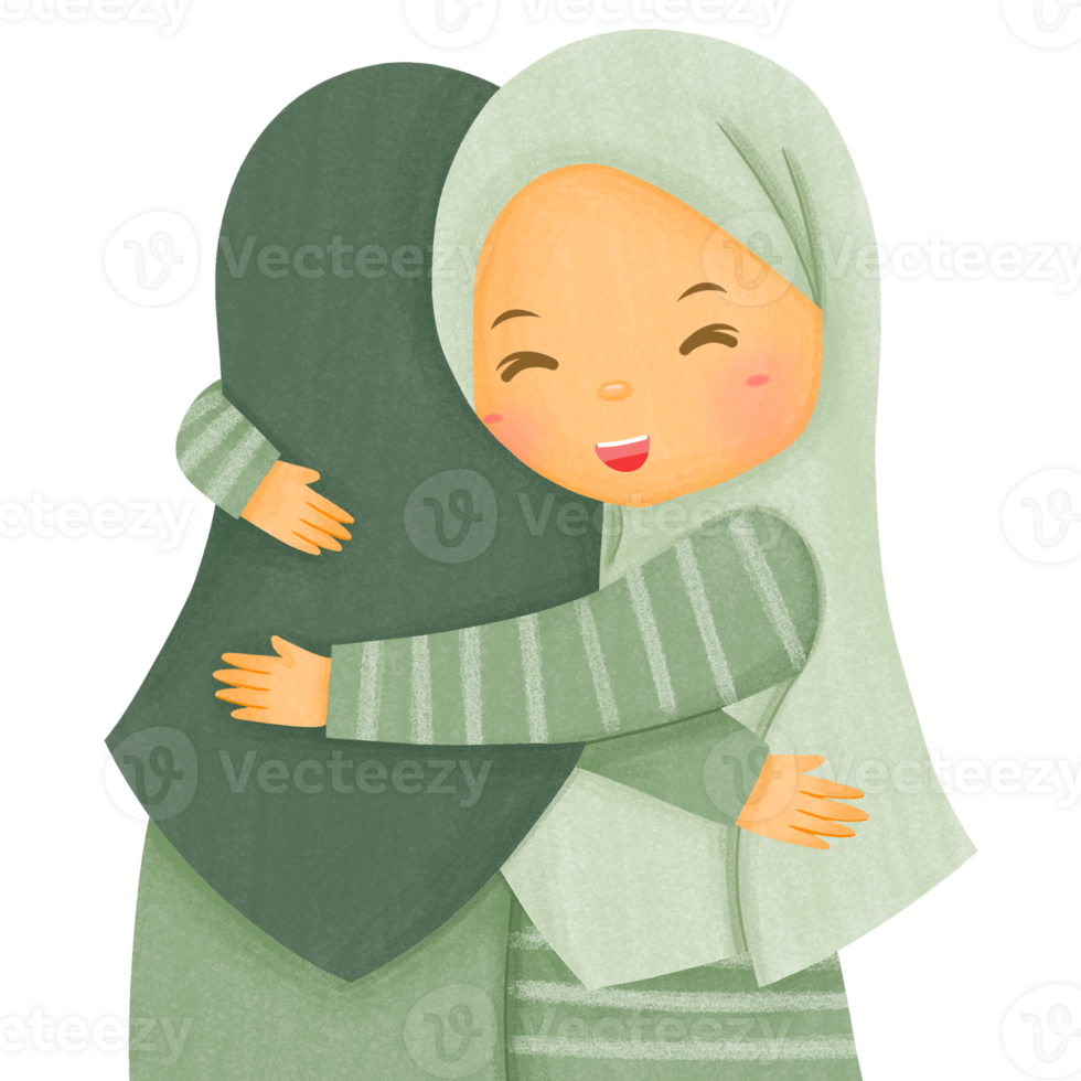 Muslim Characters Hug png