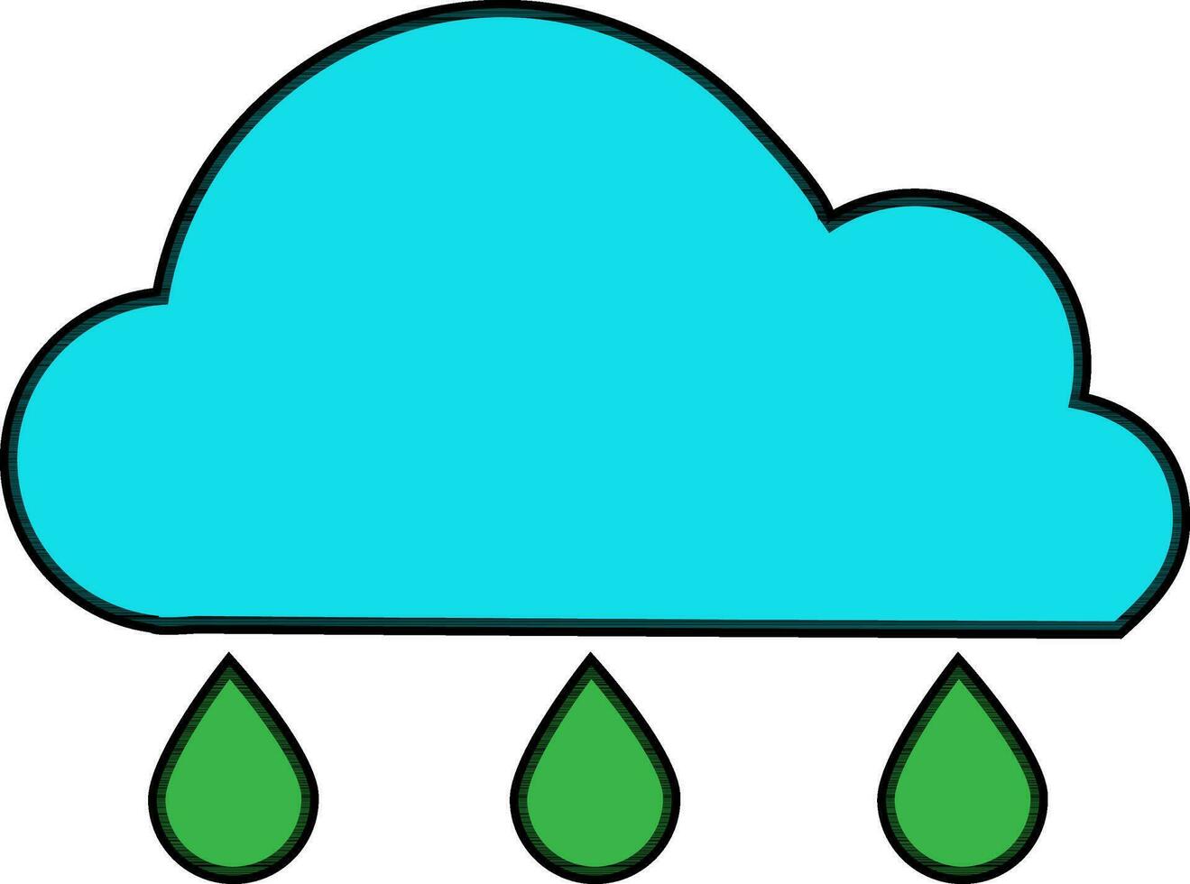 Blue cloud with green rain drop. vector